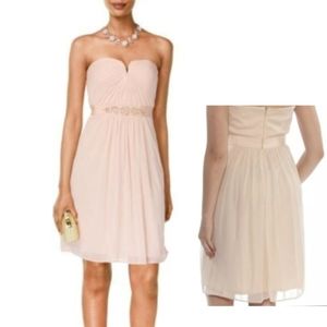 NWT ADRIANNA PAPELL Blush Strapless Jeweled Dress 10